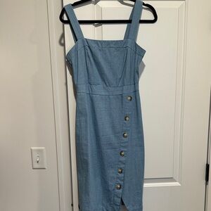 Blue Chambray Button-Down Dress